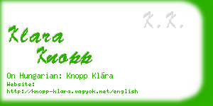 klara knopp business card